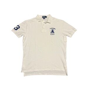 Polo Ralph Lauren Mens White RLYC Yacht Club Embroidered Polo Shirt 3 Patch